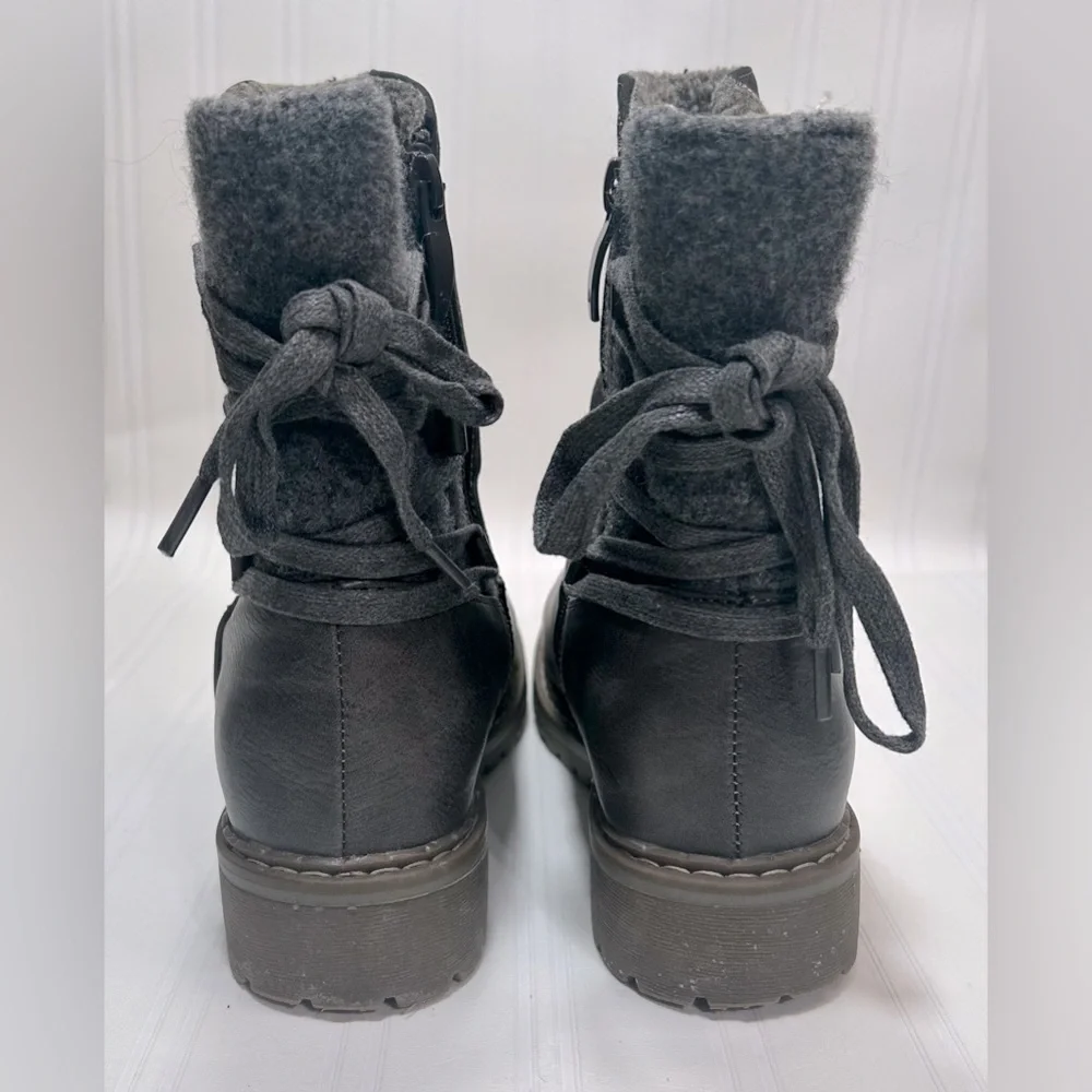 Patrizia Dawna Spring Step Women's Gray Zipper Ankle Boots Faux Fur Lined Size 6 - Picture 3 of 11
